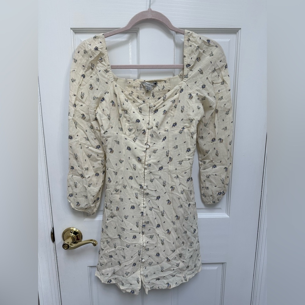 Floral Cream American EagleDress with Puff Sleeves